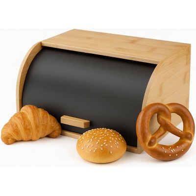 Chlebník jednodílný Galicja béžový, černý dřevěný – Zboží Mobilmania