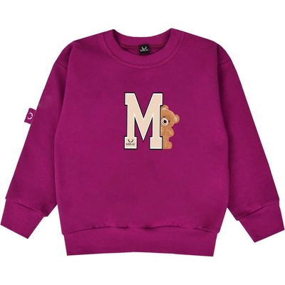 Dievčenská mikina M Bear fialové víno