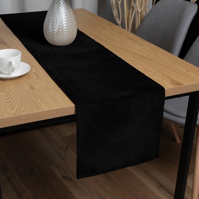 Biante Zamatový behúň Velvet Prémium SVP-041 Čierny 35x120 cm