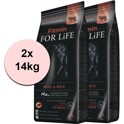 Fitmin dog For Life Beef & Rice 2 x 14 kg
