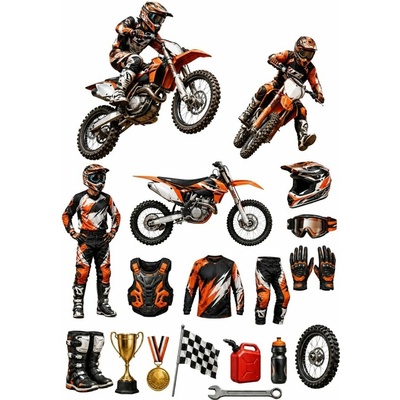 Ozdobsidort Jedlý tisk Motokros a terénní motorka – arch A4 A4 Fondánový list