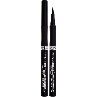 L'Oréal Paris Infaillible Grip 27H Precision Felt 01 black linka na oči 1 ml – Zboží Mobilmania