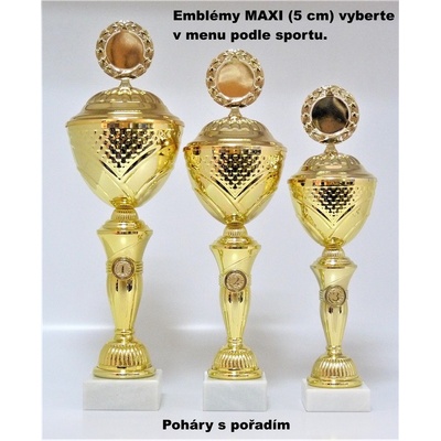 Poháry s pořadím 359 MAXI emblém vyberte z naší nabídky, nebo nám zašlete vlastní logo.