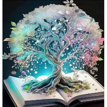 Norimpex - Puzzle Diamant painting: Magic tree in a book 30x40cm - 1 - 39 piese