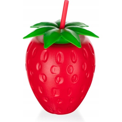 BANQUET Fľaša plastová so slamkou STRAWBERRY 880 ml