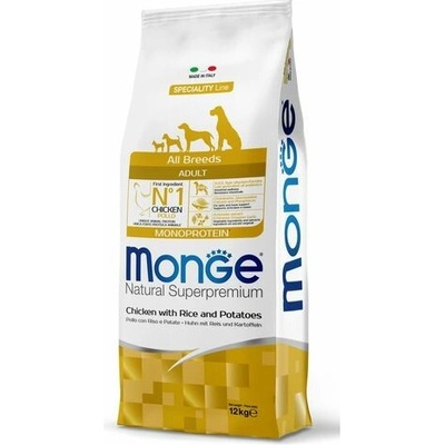 Monge Natural Superpremium All Breeds Adult kura ryža zemiaky 12 kg