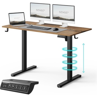 SENSE7 NOJO LIGHT Stůl tmavě hnědý 120 cm x 60 cm