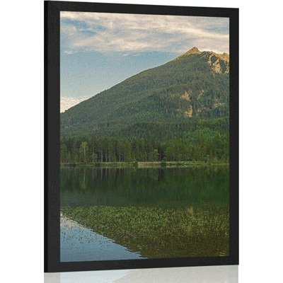 Plakát jezero u hor - 30x45 white