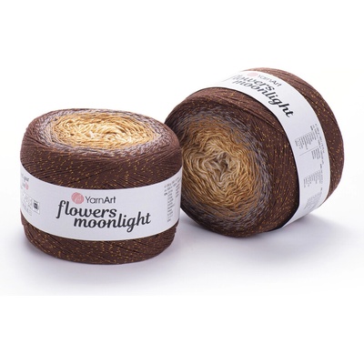 Yarn Art Příze Flowers Moonlight 3284 smetanová, rezavě hnědá, šedá, tmavě hnědá