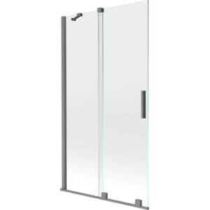 Mexen Velar 2-крилен плъзгащ скрийн за вана 100 x 150 см, прозрачен, gun metal - 896-100-000-01-95 (896-100-000-01-95)