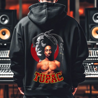 2Pac Мъжко Худи Tupac Shakur 6PR-521 - Черен , размер