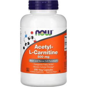 NOW Acetyl L-Carnitine 500 mg капсули 200 бр.