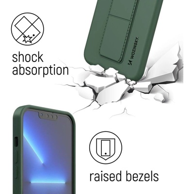 Wozinsky Калъф за телефон Wozinsky Kickstand Flexible Silicone със стойка за Samsung Galaxy S21 Ultra 5G, светлосин