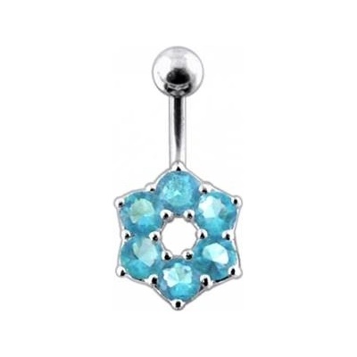 Šperky4U stříbrný piercing do pupíku kytička BP01016-Q