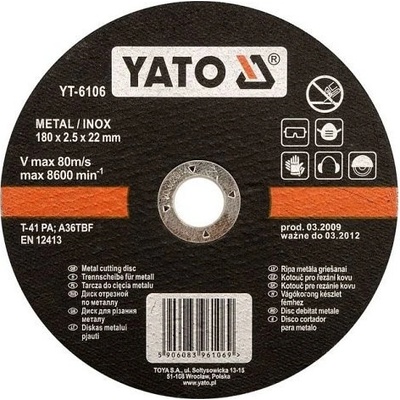 Yato Kotouč na kov 125 x 22 x 1,2 mm INOX
