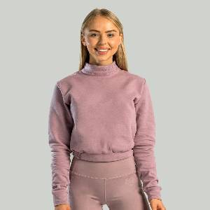 GymBeam STRIX Дамска блуза с висока яка Essential Mauve XL