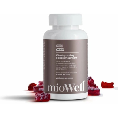 mioWell vitamíny na podporu rastu vlasov pre ženy 60 gumíkov