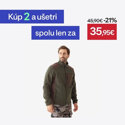 Mikina Solognac poľovnícka fleecová 500 hnedo-zelená