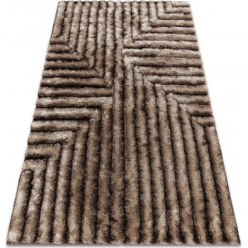 Makro Abra shaggy FLIM 010-B7 Geometrický vzor hnědý