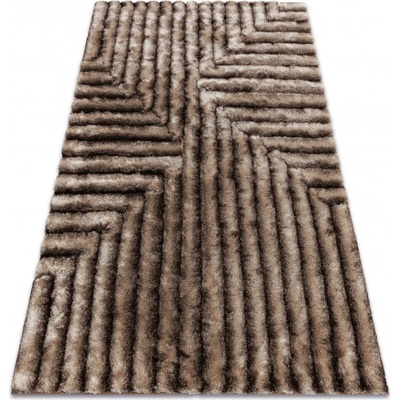 Makro Abra shaggy FLIM 010-B7 Geometrický vzor hnědý