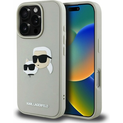 KARL LAGERFELD 3D гумен заден капак с двойни глави за iPhone 16 Pro Beige Karl Lagerfeld | Lilav | ЖЕНИ | UNI