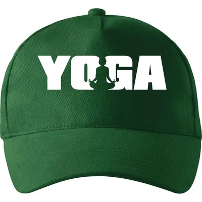 Yoga nápis so zahnutým šiltom a mosaznou sponou Fľaškovozelená