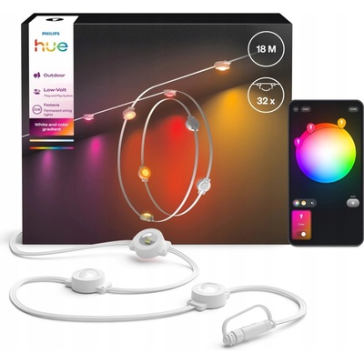 Zahradní světelný řetěz venkovní 18m IP65 32LED RGB SMART Festavia Philips HUE