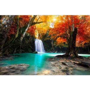 DIMEX ART Флизелинов фототапет водопад насред гората 375 x 250 см