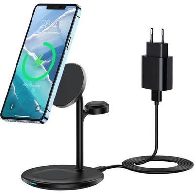 Choetech 3-in-1 Inductive Wireless Charging Station - тройна поставка (пад) за безжично зареждане за iPhone с Magsafe, Apple Watch и AirPods (черен)