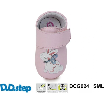 D.D.Step kožené capačky K1596 zajko baby pink