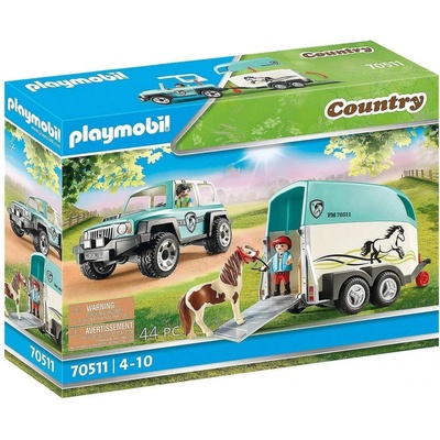 Playmobil 70511 Auto s přívěsem pro poníky