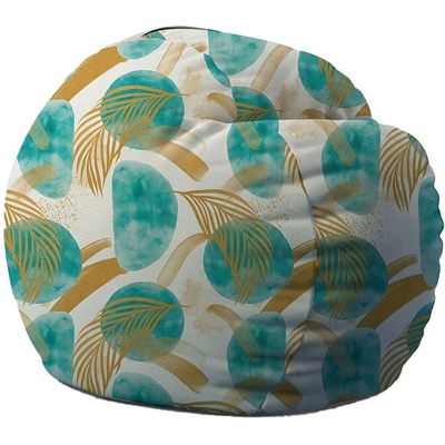 PUFRELAX Барбарон 600л. King Size, Golden Breeze, Перящ се калъф, Пълнеж с микс от мемори пяна и дунапрен, Принт (PUF-M-K-PTM-GOB)