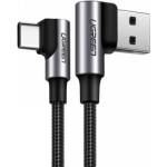 Ugreen Angle cable USB to USB-C UGREEN US176, 3A, 1m (black)