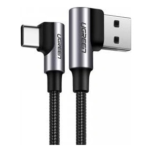 Ugreen Angle cable USB to USB-C UGREEN US176, 3A, 1m (black)