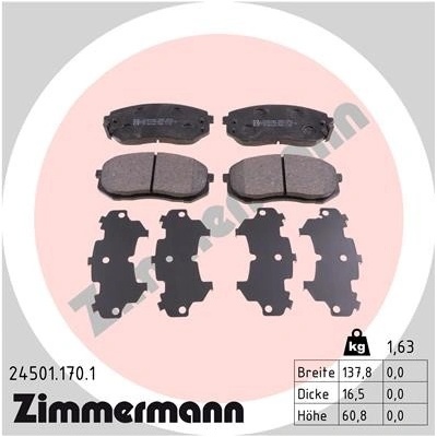 Sada brzdových destiček, kotoučová brzda ZIMMERMANN 24501.170.1