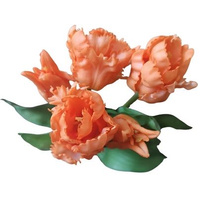 Umělá kytice Tulipány 5 ks, střapaté, více barev Barva: Oranžová OD_REN2020/ORA
