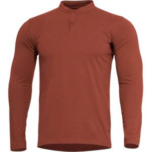 PENTAGON Дълга тениска с копчета Romeo 2.0, Maroon Red (K09016-2.0-74)