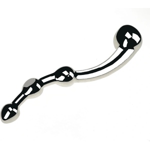 SuperLove Curved Beaded Pleasure Wand Silver