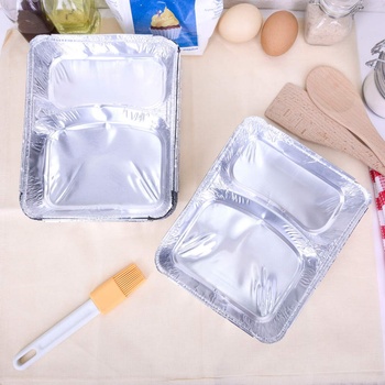 10 бр. кутии от алуминиево фолио с две отделения