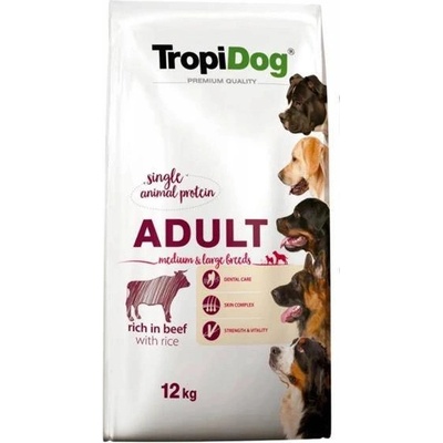TropiDog Premium Adult Medium & Large lamb & rice 12 kg