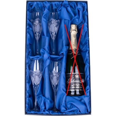 ONTE CRYSTAL Sada na sekt se skleničkami Exclusive Sampus broušené skleničky 4 x 150 ml