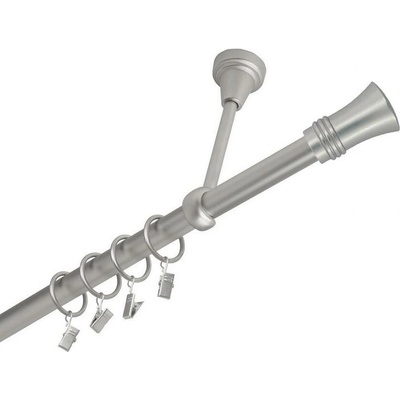 OK-GarnýžeCZ Garnýž kovová jednořadá 19mm Capri satina 140 cm do stropu / kroužky s žabkou