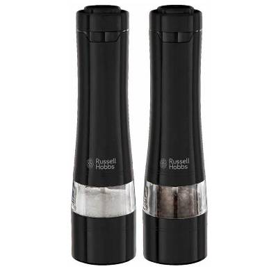 Електрически мелнички за сол и пипер Russell Hobbs Black 28010-56, Керамичен механизъм, LED, Черен (9RH2801056)