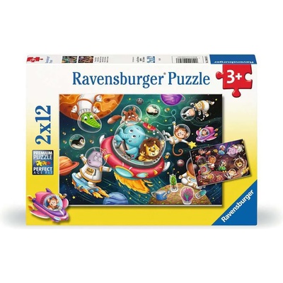 Ravensburger - Puzzle 2x12 Animals in space - 1 - 39 piese