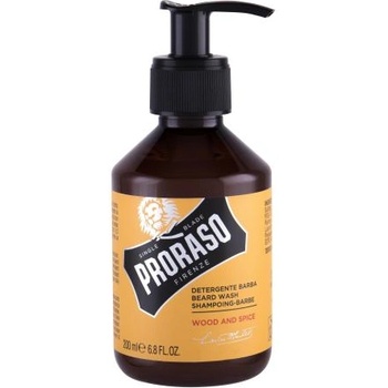 PRORASO Wood & Spice Beard Wash шампоан за брада с дървесно-пикантен аромат 200 ml за мъже