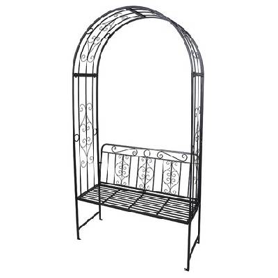 Zahradní oblouk na růže ProGarden KO-X77000120 Zahradní oblouk na růže s lavičkou 121 x 230 cm