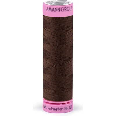Polyesterové nitě návin 100 m Aspo Amann, střední, 0975 Chocolate Brown