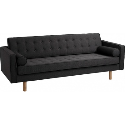 Nordic Design Antracitově šedá látková třímístná Emmet Timber 220 cm