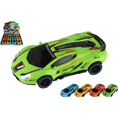 Teddies Auto závodní driftovací plast 16cm na setrvačník 4 barvy 8ks v boxu