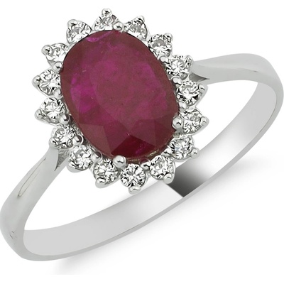 Lillian Vassago Zlatý prsten s rubínem a diamanty LLV11 SMR5650 02 RUB